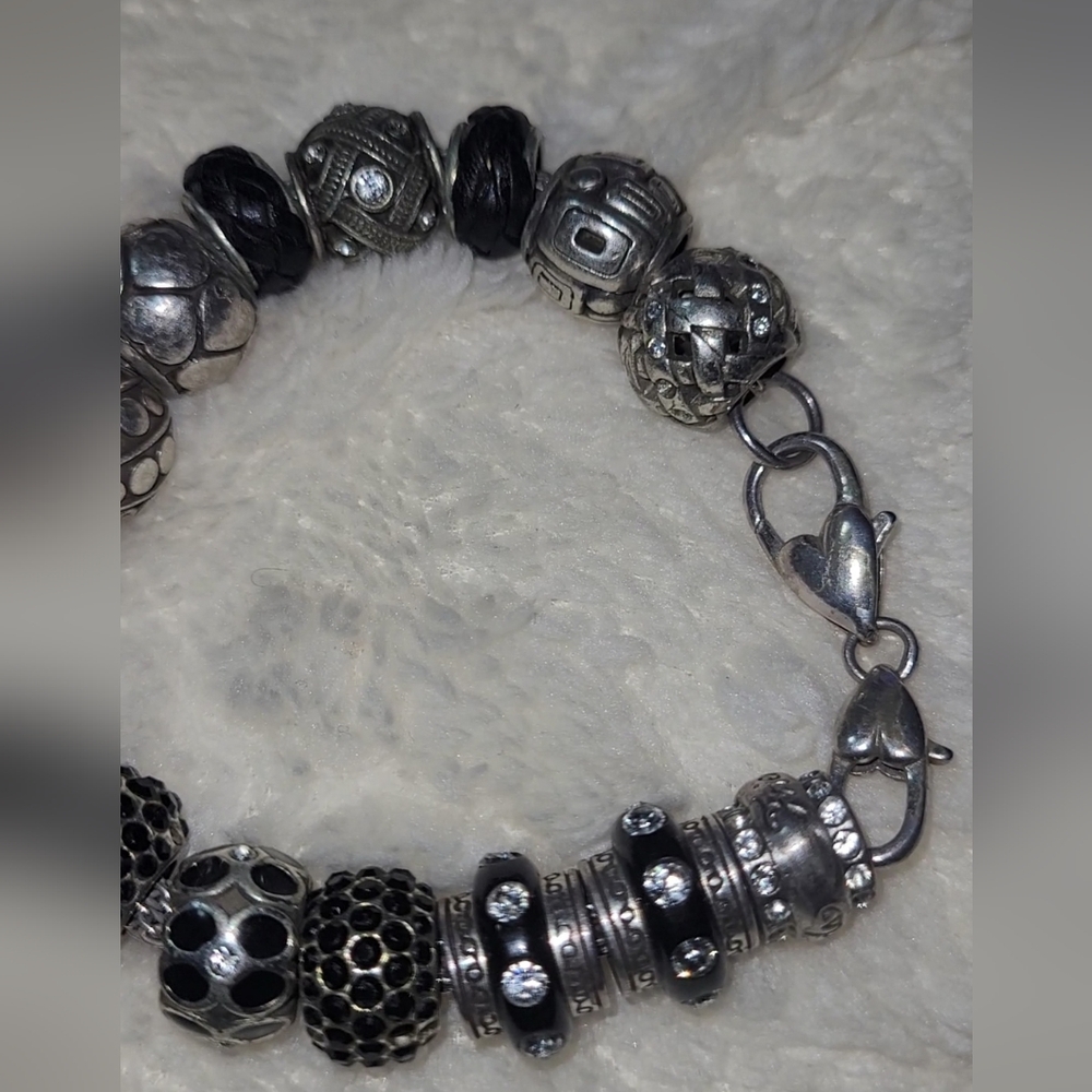 VTG BRIGHTONBRACELET W/15 PCSBRIGHTON CHARMS SILVER PLATED